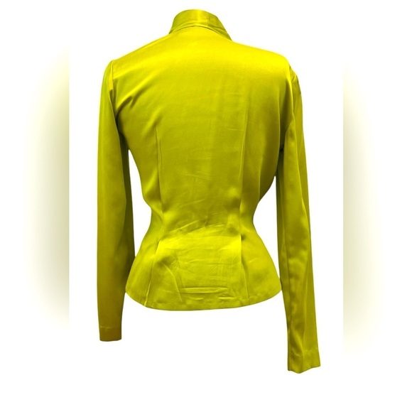 Vibrant Green 100% silk Wrap Blouse - Picture 8 of 8